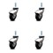 Service Caster 3 Inch Bright Chrome Hooded Neoprene Rubber 3/8 Inch Threaded Stem Casters, 4PK SCC-TS03S310-NPRB-BC-381610-4 - alternate 2